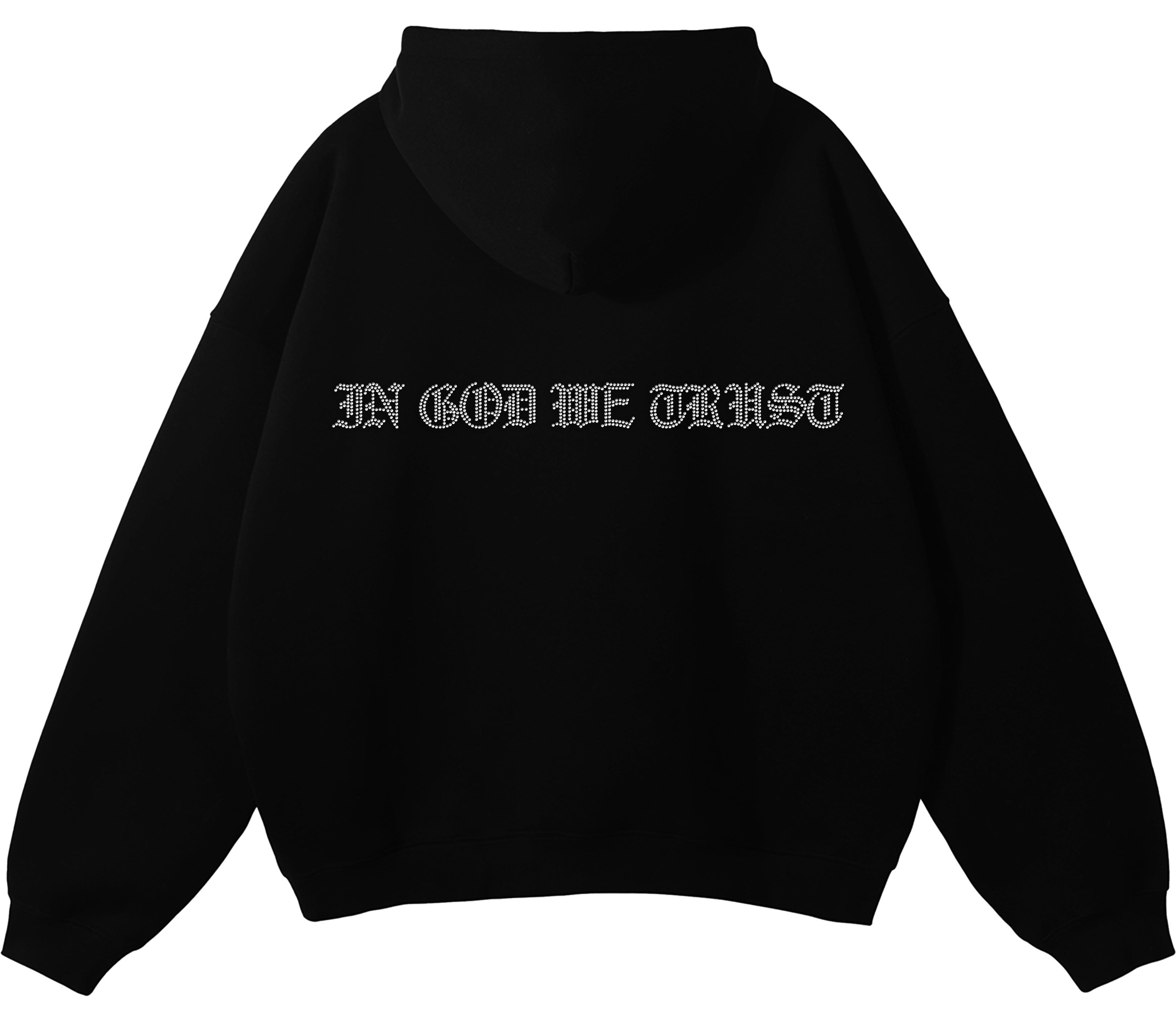 ROSARY RHINESTONE HOODIE BLACK