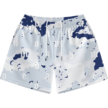 Load image into Gallery viewer, MONOGRAM BLUE ICE CAMO MESH SHORTS
