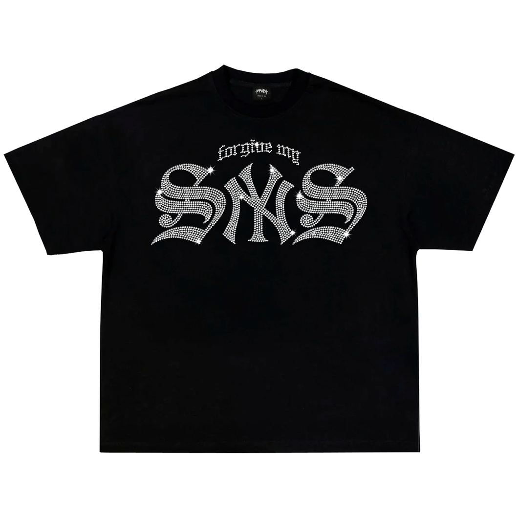 SYNS RHINESTONE OG TEE BLACK