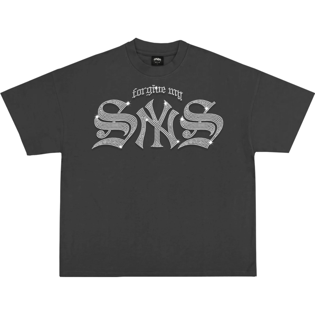 SYNS RHINESTONE TEE CHARCOAL