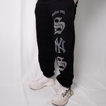 Load image into Gallery viewer, FORGIVE MY SYNS RHINESTONE SWEATPANTS BLACK
