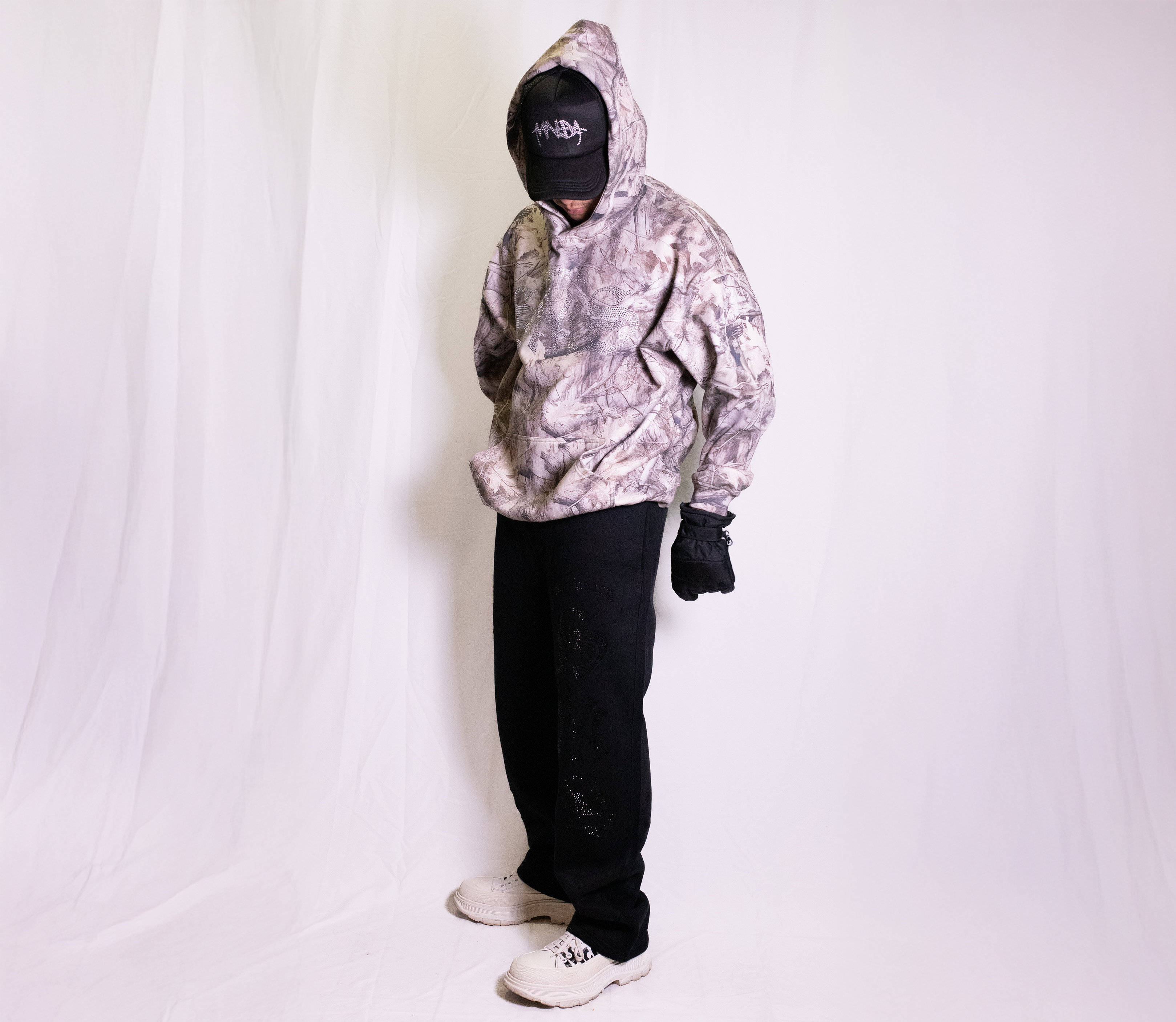 SYNS RHINESTONE HOODIE CAMO
