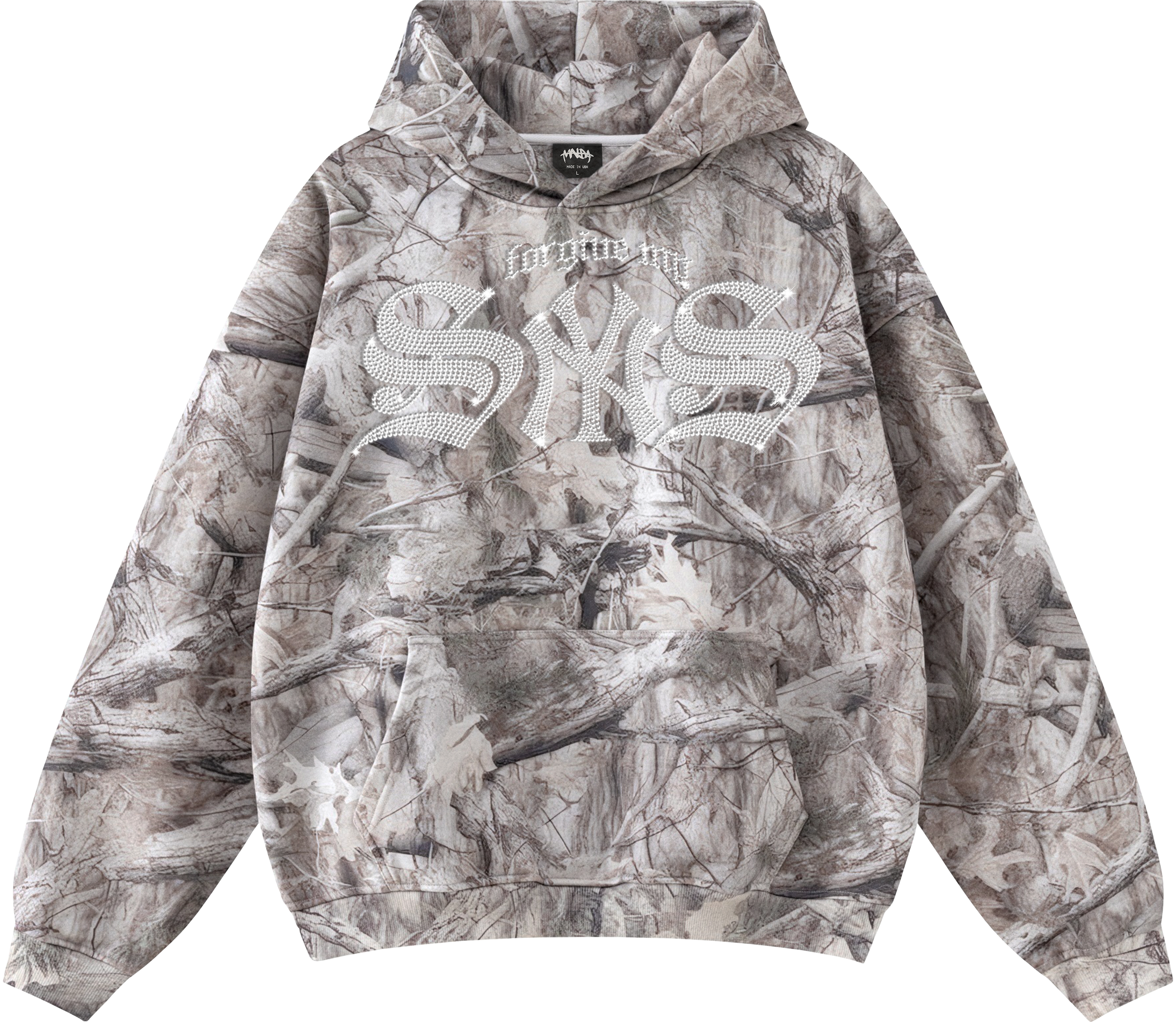 SYNS RHINESTONE HOODIE CAMO