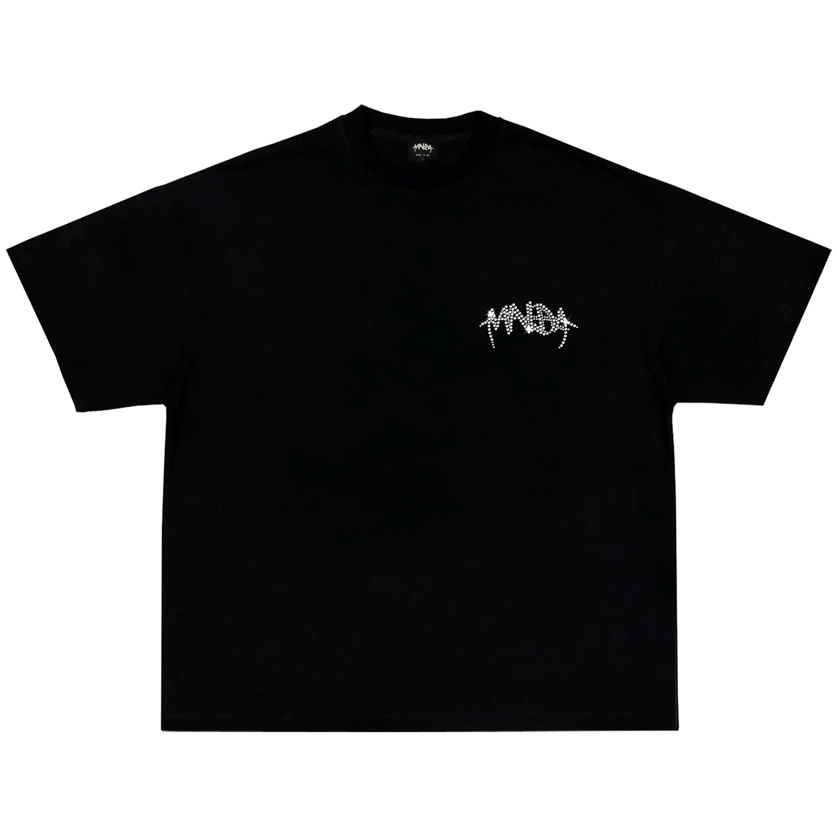 MNDA RHINESTONE TEE BLACK