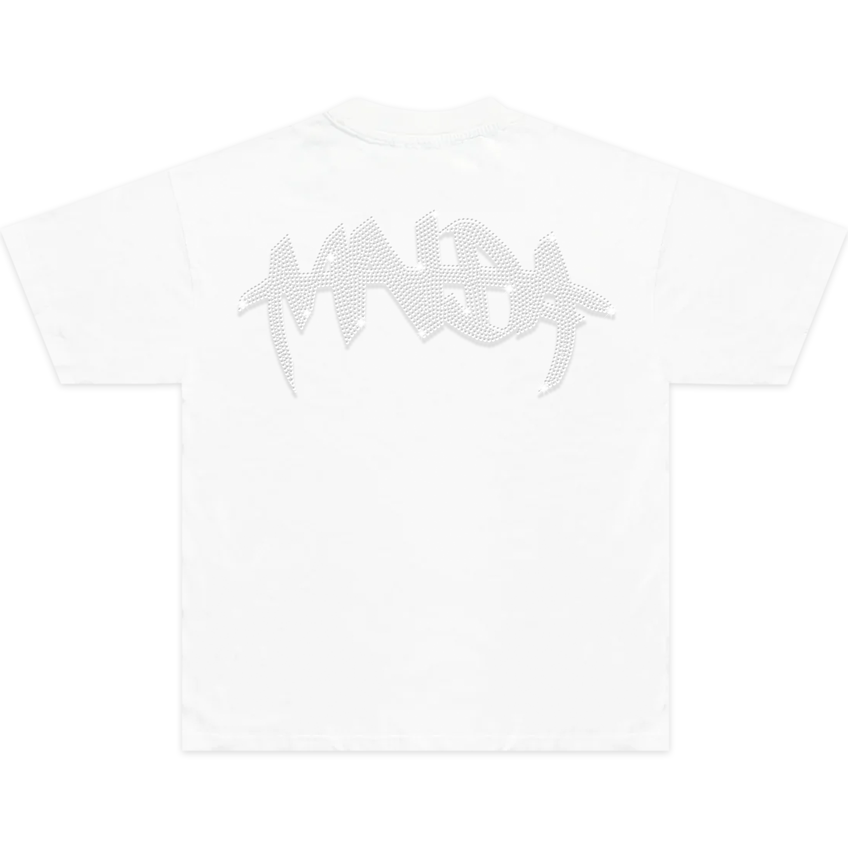 MNDA RHINESTONE TEE WHITE