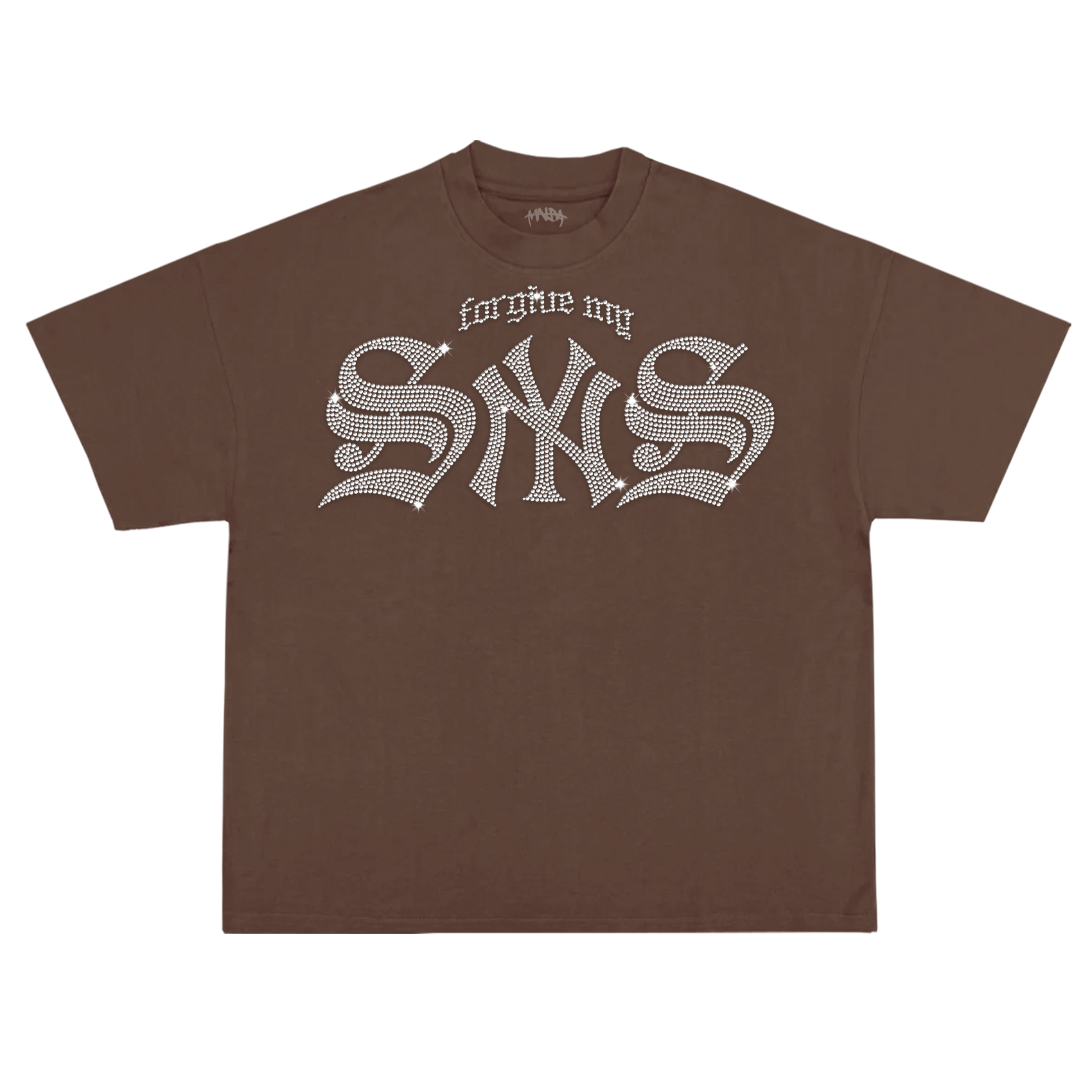 SYNS RHINESTONE OG TEE MOCHA