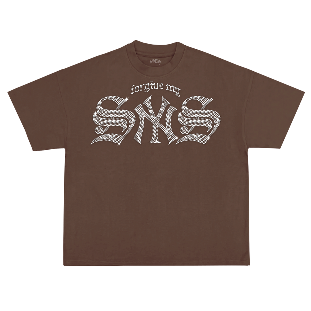 SYNS RHINESTONE OG TEE MOCHA