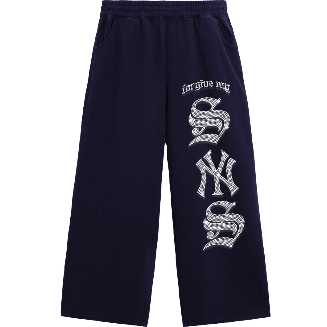 SYNS RHINESTONE SWEATPANTS NAVY