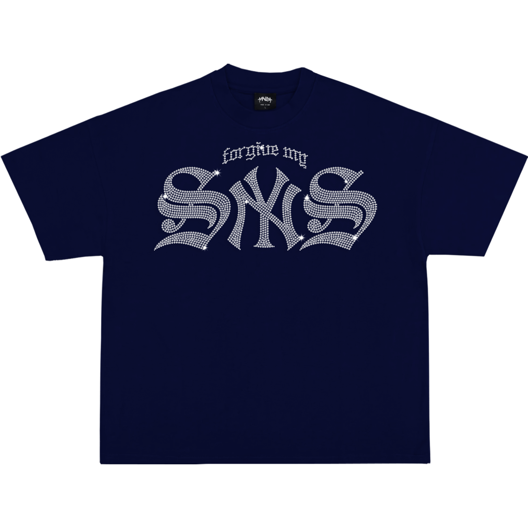 SYNS RHINESTONE OG TEE NAVY