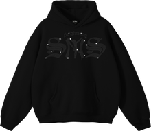 Load image into Gallery viewer, FORGIVE MY SYNS RHINESTONE HOODIE &quot;ONYX&quot;
