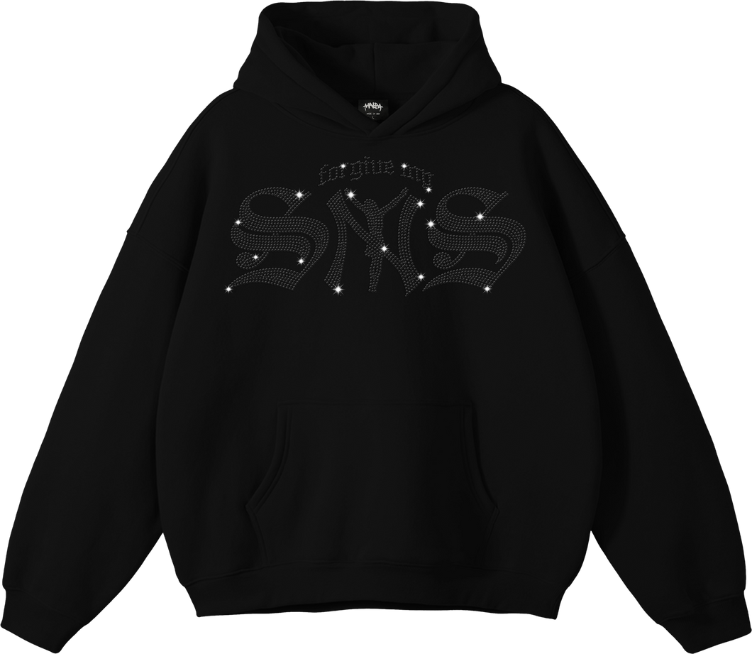 FORGIVE MY SYNS RHINESTONE HOODIE 