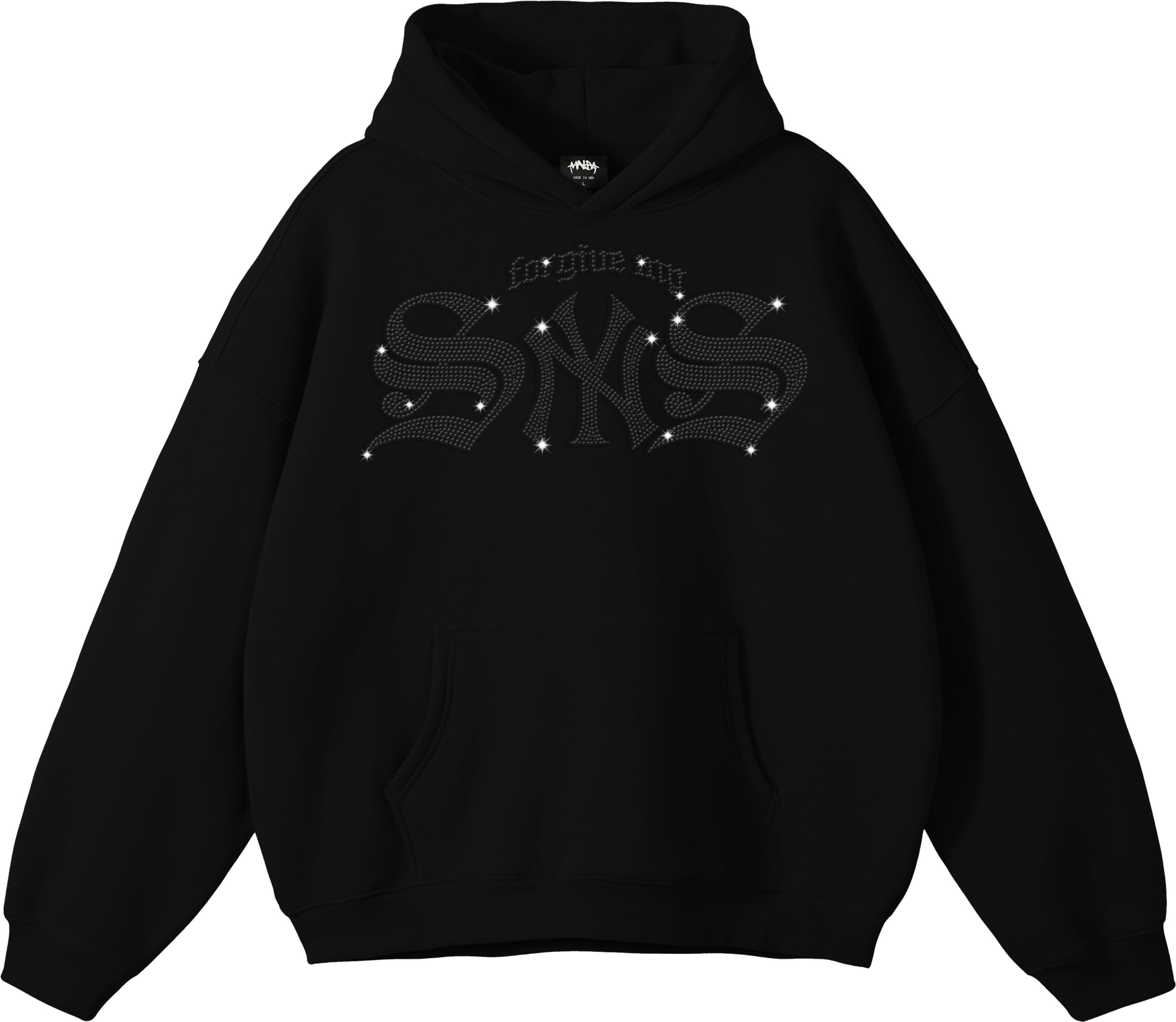 SYNS RHINESTONE HOODIE ONYX V2