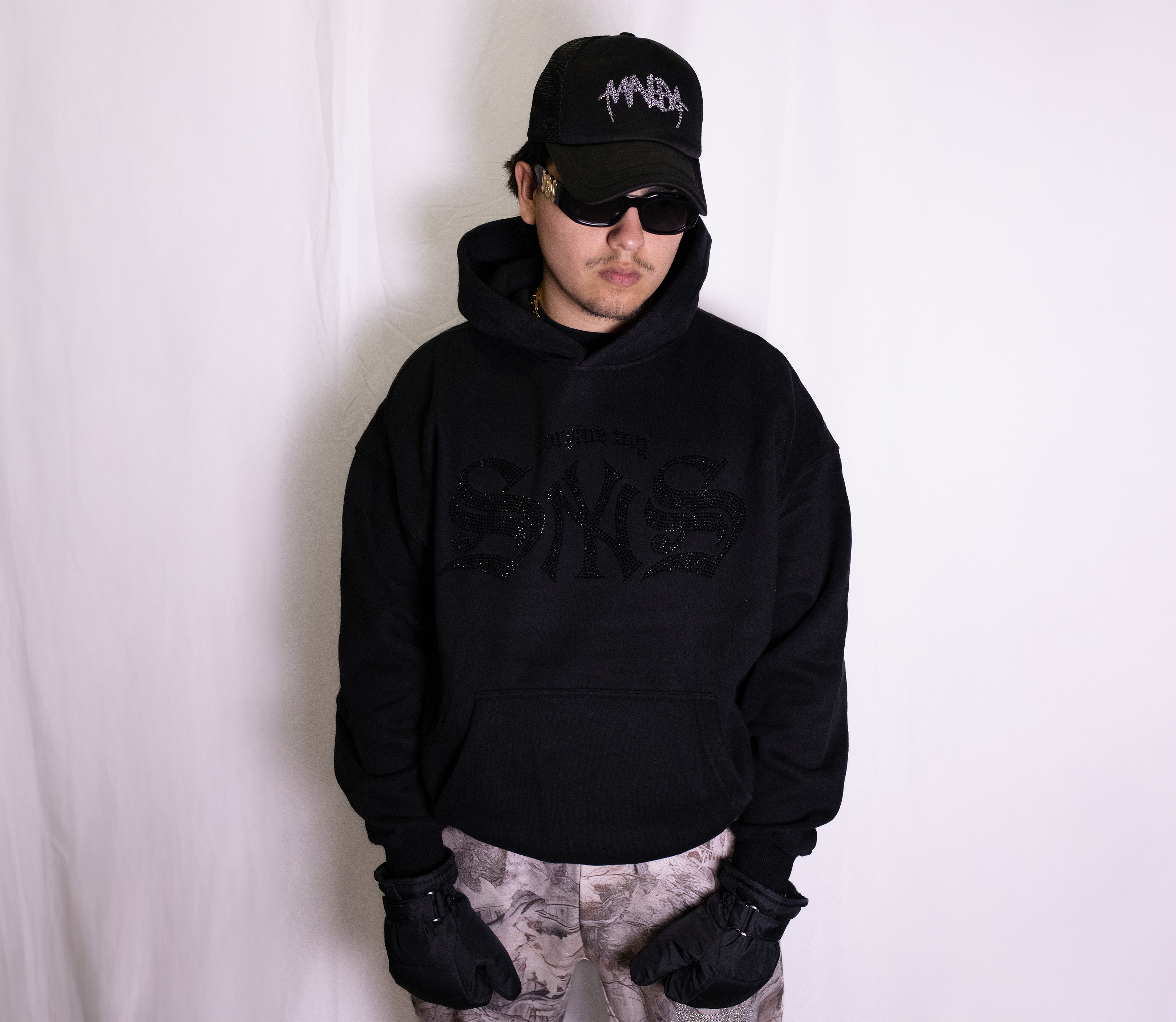 SYNS RHINESTONE HOODIE ONYX V2