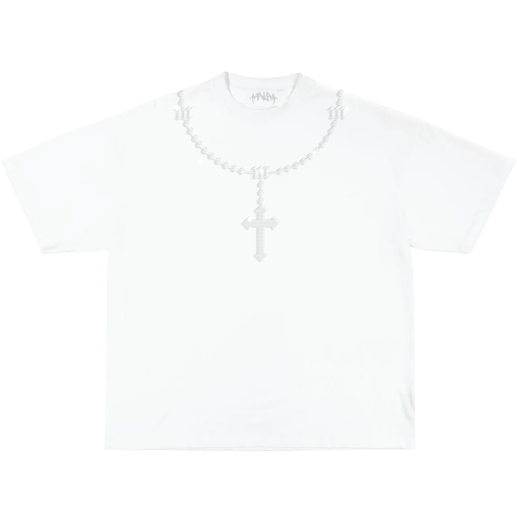 ROSARY RHINESTONE TEE WHITE