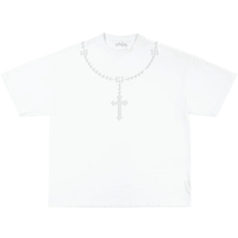 Load image into Gallery viewer, ROSARY RHINESTONE TEE WHITE
