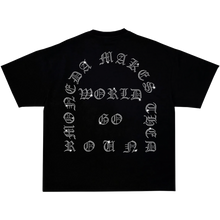 Load image into Gallery viewer, WORLD GOES ROUND TEE BLACK
