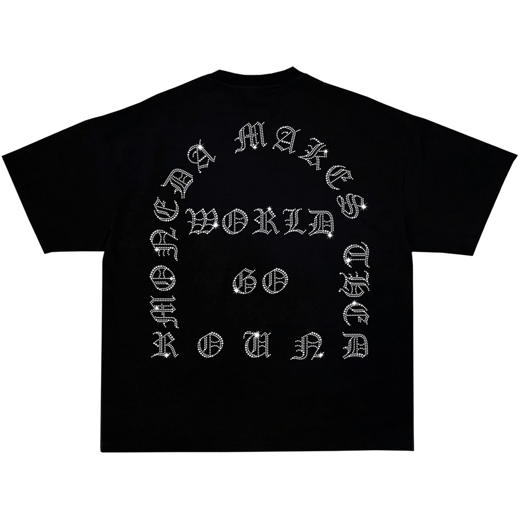WORLD GOES ROUND TEE BLACK